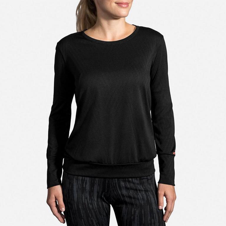 Brooks Array Women's Long Sleeve Running Shirt - Grey (70396-HNEO)